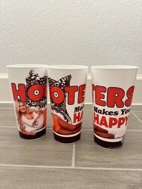 Vintage 90s Hooters Pepsi Tumbler Cup 20oz Set of 3